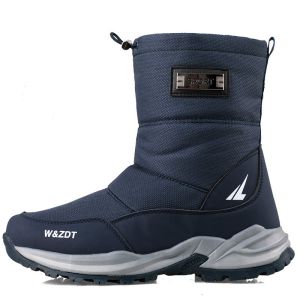 2024 Winter High Boots for Man Outdoor Waterproof Travel Snow Boots Zipper Non-slip Cotton Shoes Men Plus Velvet Keep Warm Casual Shoes Male 40 41 42 43 44 45 46