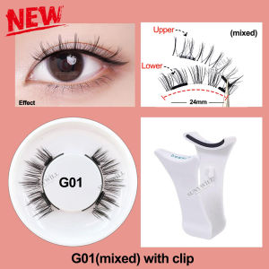 Sunywill 4 cái/cặp 3D Lông mi giả từ tính với clip tái sử dụng tự nhiên mềm mại Mi Nam châm lông mi tự nhiên keo-miễn phí trang điểm lông mi mở rộng