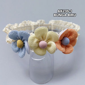 Bandana Bayi Korea Anak Perempuan Motif 3 Bunga Lucu Fashion Aksesoris Bando Balita Lucu AK235 YARRA