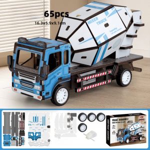 Mô hình xe tải gỗ lắp ráp có pull- back đồ chơi phát triển tư duy cho bé mới nhất 2025