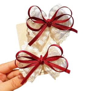 Lace Baby Hair Bows Hairpins Comfortable For Kids Girls Infant Accessories Handmade Headgear