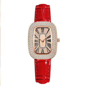 Jam Tangan Wanita Mewah Full Diamond Kulit PU Leather Premium Quality Import Asli Analog Quartz Stainless Steel Titanium Anti Karat Kaca Tebal Tahan Air Aksesoris Arloji Women Watches Korean Style Cewek Kondangan -JW88