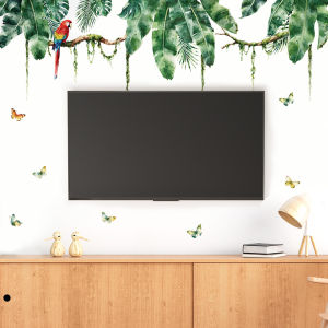 Decal Dán Tường Vẹt Trong Rừng Nhiệt Đới Có Keo Sẵn 143.5x80.5cm - Trang Trí Tường Phòng Khách