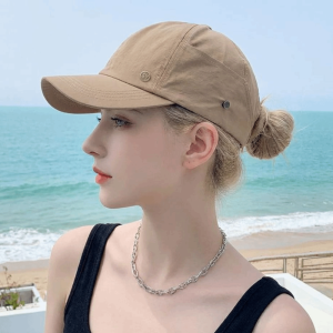 LUXERY Can Hang s Womens Visor Hat UV Protection Quick-drying Baseball Cap Trendy Simple Ponytail Sun Hat Outdoor Sports