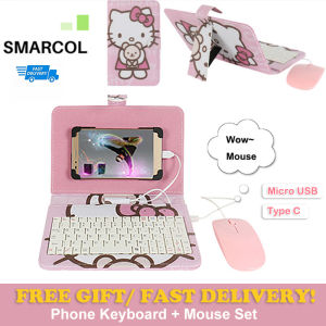 🔥HOT🔥 [🇵🇭 Stock&COD] Android OTG Phone Keybaord and Mouse Kit with PU Leather Phone Case Compatible with All OTG OPPO Vivo Huawei Xiaomi Android Phone