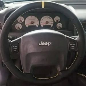 Kaly Customized Black Style cowhide Car Steering Wheel Cover for Jeep Grand Cherokee Hand-Stitched Napa Leather Steering Wheel Wrap N7Y3P
