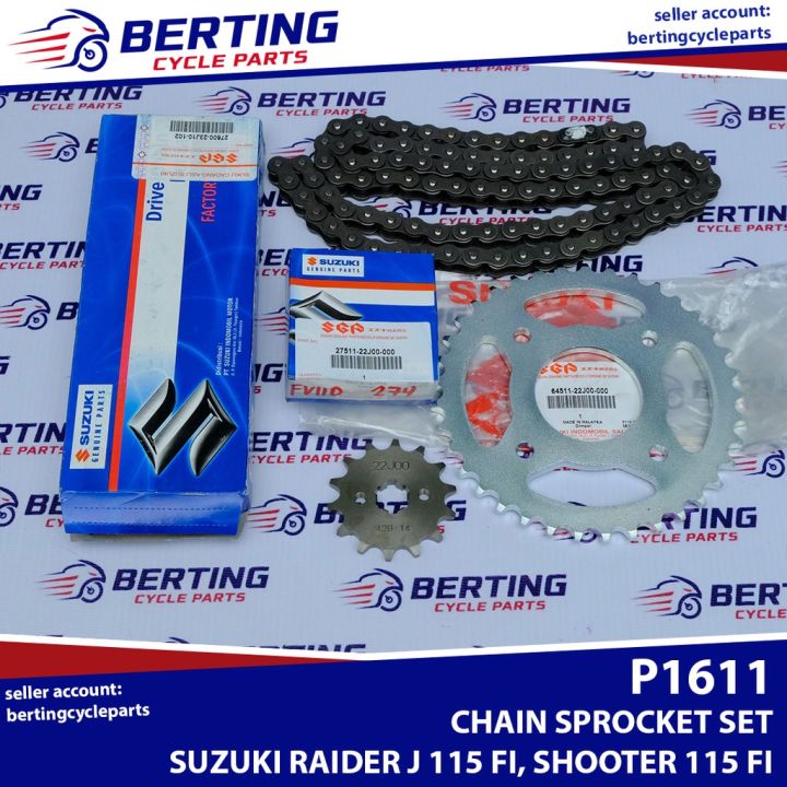 SGP CHAIN SPROCKET SET 14-37 102L 420 Suzuki Raider J 115 FI Shooter ...
