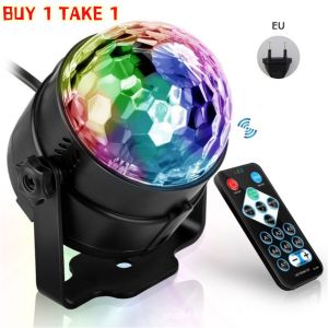 【BUY 1 TAKE 1】Disco Lights LED DJ Laser Projector Rotating Crystal Magic Ball RGB Remote Control Ball Light With Remote Control Kedia