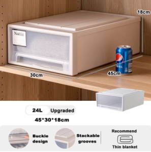 The Furniture Storage Drawers Box Stackable Chest Storage Box Wardrobe Organizers Transparent Plastic Organizer