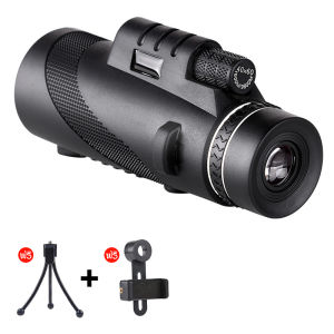 HD กล้องส่องทาไกล กล้องโทรทรรศน์ Monocular Spotting Scope รับซูมได้ 10 เท่า 80x100 แถม: ขาตั้งกล้อง ที่หนีบมือถือ ดูนก ตั้งแคมป์ เดินป่า