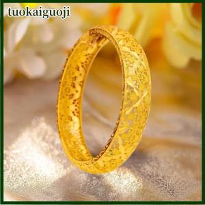 tuokaiguoji Women Charm Bracelet Bangle Hollow-out Flower Bangle For Middle East Vietnam Wedding Bridal Jewelry Gift