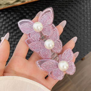 เชือกผูกผู้หญิงหญิงสาวสำหรับสายโทรศัพท์ประดับมุกผีเสื้อสายรัดยางผมหางม้ายืดหยุ่นสูงทนทานอุปกรณ์เชือกรัดผม