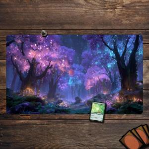 Mysterious Forest Secret Realm TCG Playmat 35X60CM Magic Card Battle Mat Non-Slip Durable Stitched Edge Tabletop Playmat2026