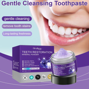 Teeth Cleaning Pink Whitening and Yellowing Cleaning Whitening Dirt Fast Yellow Teeth Tartar Teeth Smoke Stains Bad Breath Whitening Artifact 牙齿修复紫色矿物牙粉