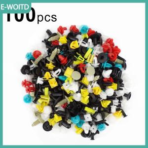 【E-WOITD】 100pcs set Universal Mixed Car Various Plastic Rivet Fastener Door Push Pin Auto