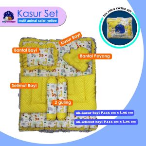 Promo! Kasur set bayi (kasur bayi rampleBed cover bayi1 bantal kotak1 bantal peyang2 guling)