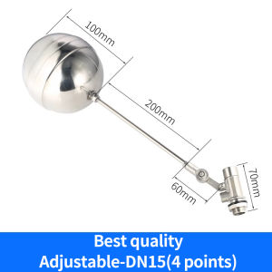Stainless Steel Adjustable Float Valve Water Tank Tower Inlet Switch Level Control Copper Double Angle Float Valve High Flow Adjustable Arm All Steel Cooling Tower Ball DN15-25