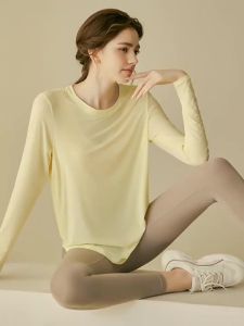 gym Sports Top T-shirt Women Yoga Clothing Running Loose Slim Quick Dry Training Long Sleeve Thin Blouse Fitness Tops Autumn Gym