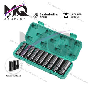MQ（Pengiriman dari Jakarta）Mata Socket Extention Impact Socket 10 pcs 1/2 Inch - Impact Socket 8mm - 24mm
