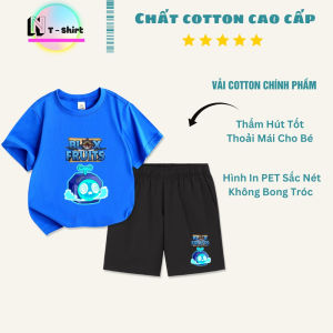 Bộ Cộc Tay Blox Fruits cho bé Quần May Có Túi Chất 100% Cotton Co giãn 4 chiều mềm mịn mát - NTShirt 08