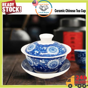 Ceramic Chinese Tea Cup With Saucer / Cawan Teh Cina Klassik Dengan Piring (150ml)