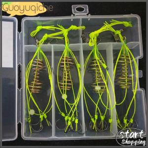 【Guoyuqiche】 4pcs High Carbon Fishing Hooks Carp Spherical Feeder Bomb Proof Hanging Explosion Hook Tool Spring Anti-winding Explosion Hook