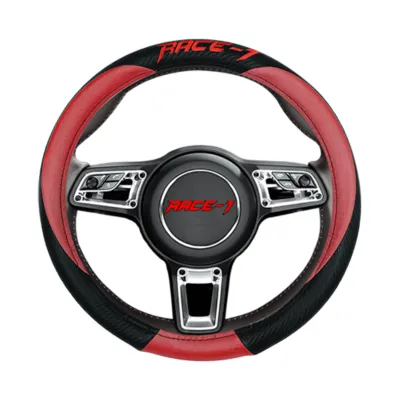 หุ้มพวงมาลัย ส่งฟรี ปลอกหุ้มพวงมาลัย หนังเกรดดีที่สุด ลาย RACE-1 ขนาดมาตรฐาน
