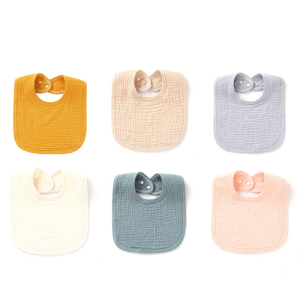 4-layers Cotton Gauze Baby Feeding Drool Bibs Saliva Towel Bandana Burp Cloth
