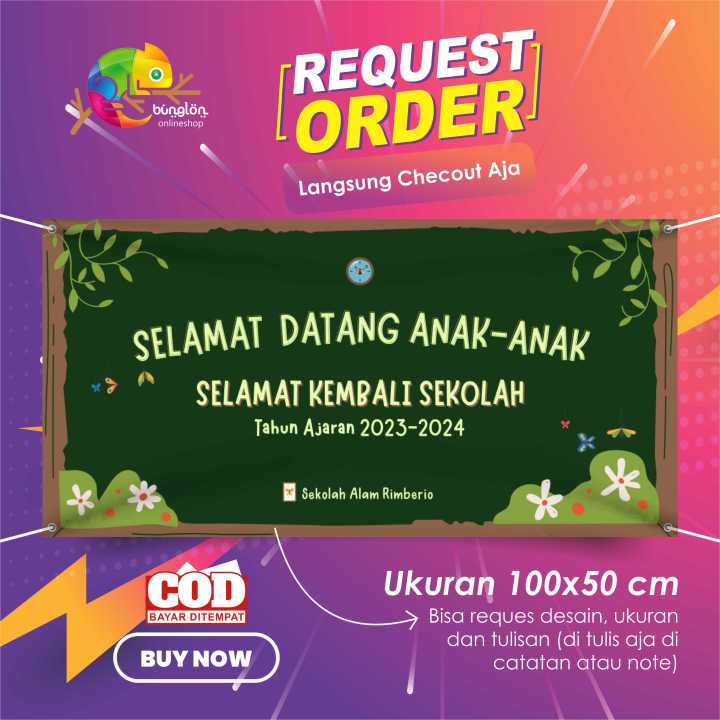 Spanduk Banner 100x50 Selamat Datang Kembali Ke Sekolah | Lazada Indonesia