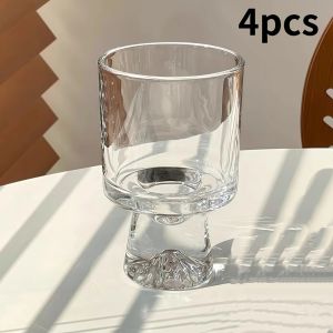 2026 Vintage Mid-Century Glass Cup Ins Style Stemmed Glass for Iced Americano Latte and Drinks Water Cup