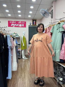 váy bầu bigsize dáng dài size 100kg thun cotton lạnh co dãn mềm mát thấm mồ hôi không xù không bai với v1 là 134cm