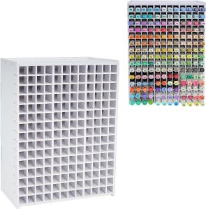 SANFURNEY Art Marker Storage Rack for 180 Markers Watercolour Brushes Pens Color Pencils Organizer Holder for Desk