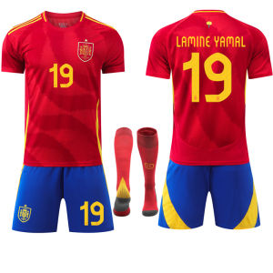 2024 Spain home European Cup football jersey 7 Morata No. 19 Yamal 17 Nico jersey Olmo