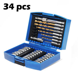 34pcs ไขควงบิตและไขควงชุดฟิลลิปส์ / ล็อตบิตแม่เหล็กหลายเครื่องมือเครื่องใช้ในบ้านซ่อมแซมเครื่องมือมือ
