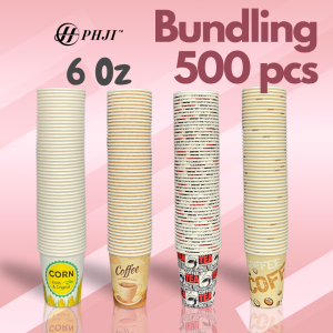 10 PACK [ ISI 500 PCS ] PAPERCUP MINUMAN 6 OZ (180 ML) TAHAN PANAS DAN DINGIN - GELAS KERTAS RAMAH LINGKUNGAN TIDAK MENYERAP AIR DAN TIDAK BOCOR - HOT ICE CUP FOOD GRADE || PAPERCUP.ID