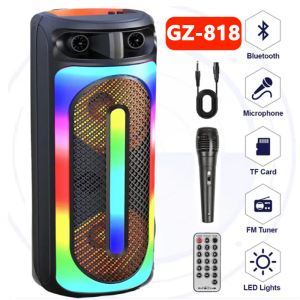 【GZ-818】17 inch Wireless Bluetooth Speaker 24000mAh Stylish Portable Speaker With Ambient Light Dual speakers powerful 3D Stereo Karaoke wireless Bluetooth speaker with mic Equipped with charging cable with USB/AUX/SD/BT/FM