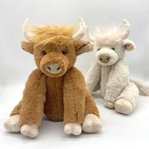 XFZHG Simulation Highland Cow Plush Toy Joints Movable 25cm Movable PP Cotton Doll Plushie Soft Toy Long Hair Yak Toy Gift Giving