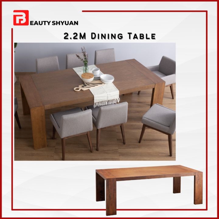 CLARKSON 2.2M Solid Wood Dining Table 6 Seater Dining Table 8 Seater