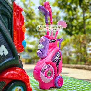 Đồ Chơi Bộ Gậy Golf Cao Cấp Có Ba Lô Kéo Đẩy Tăng Giảm Được Chiều Cao Bằng Nhựa Đồ Chơi Thể Thao Vận Động Cho Bé
