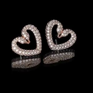 2R Swarovski Una Love Swan Earrings Jewelry Silver Drop Earrings Gifts Korean Birthday Gifts Dangling Diamond Earrings Silver Earrings Set