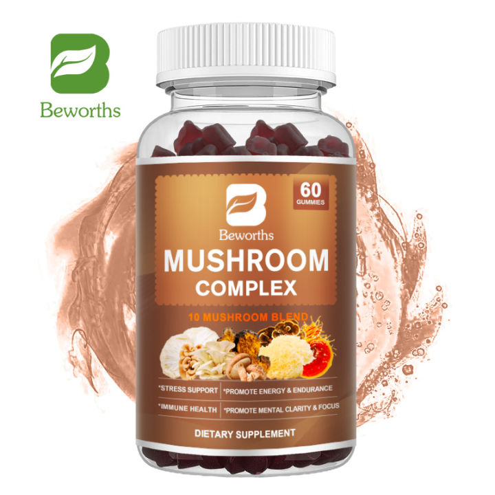 BEWORTHS Mushroom Complex Gummies 2500mg 10 Mushroom Blend for Brain
