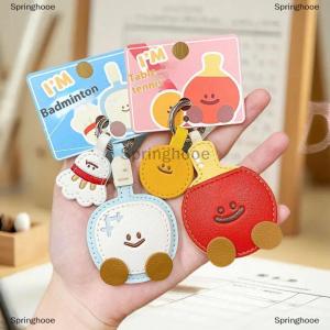 [COD] Springhooe กระเป๋าเป้สะพายหลังสำหรับตกแต่งโต๊ะปิงปองทำจากหนังลายการ์ตูนน่ารักพร้อมจี้พวงกุญแจจำลองแบบน่ารัก