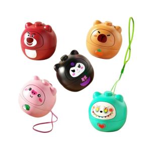 PUZHE 5PCS แอบบีเอส ของเล่นลูกข่างคลาสสิก พร้อมไฟ LED เกมปริศนา เกมไจโรแสงเย็น ตลก หลายผู้เล่น ของเล่นไจโรรบเรืองแสง ชายและหญิง