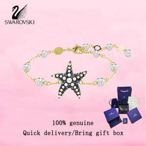 💎 Swarovski 💎 Womens fashion bracelet Gold-plated crystal pearls starfish multi-colored crystal gemstones 5684398 Idyllic Bracelet Valentines Day gift Birthday gift