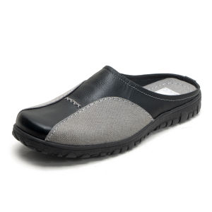 Sepatu Sandal Pria Kulit Kombinasi Denim Sendal Selop Bustong Cruz Denim BP911