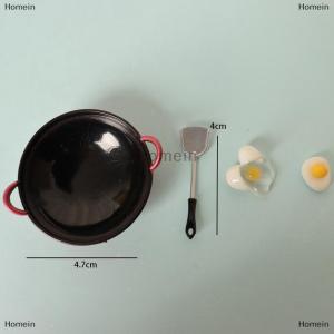 [COD] Homein 1:12 Dollhouse Simulation Egg Spatula Frying Pan Set Dollhouse Miniature Kitchen Cookware Accessories Dolls House Food Toys