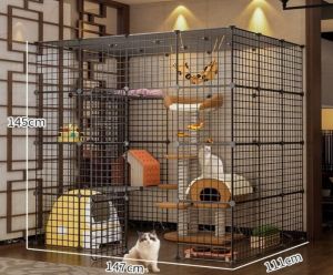 4 Layer Platform Cage for Cat Dog Cat Condo Easy Assemble Cage For Cat Affordable 2 Layer 3 Layer With Wheels Sturdy