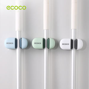 Wall Mounted Mop Holder No-drilling Broom Holder Clamp for Bathroom Organization (ECOCO by renemos)