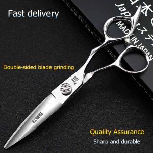 Hairdressing Scissor Straight Edge Blade - 6.0Damascus Hairdresser Scissor - Barber Hair Cutting Shear Japanese 440C Stainless Steel - for Professional Use