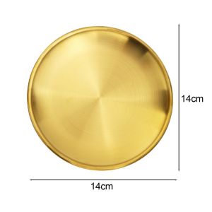 Stainless Steel Brass Gold Plate Roasted Meat Salad Basin Dining Table Storage Plate